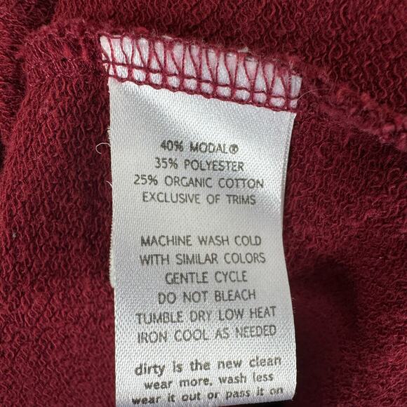 Horny Toad Burgundy Long Sleeve Cowl Neck Pullover Casual Knee Length Dress Sz L - Picture 5 of 5